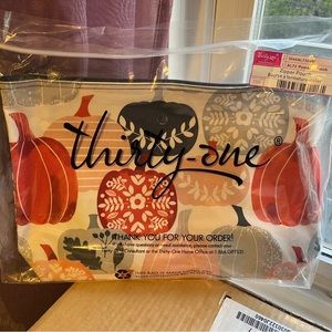 Thirty One pumpkin patch zipper pouch